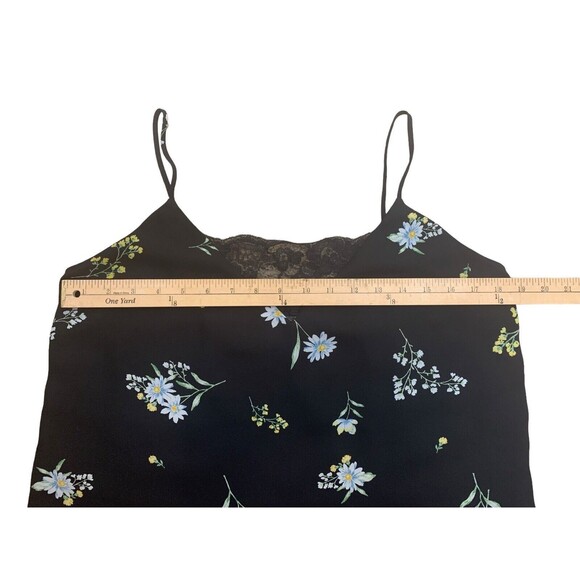 Nine Britton Stitch Fix Cami Blouse Women’s Medium Black Floral Spaghetti Straps - Picture 8 of 12